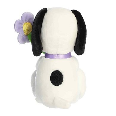 Aurora Adorable 9" Snoopy Peanuts Small Purple Flower Stuffed Animal