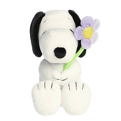Aurora Adorable 9" Snoopy Peanuts Small Purple Flower Stuffed Animal