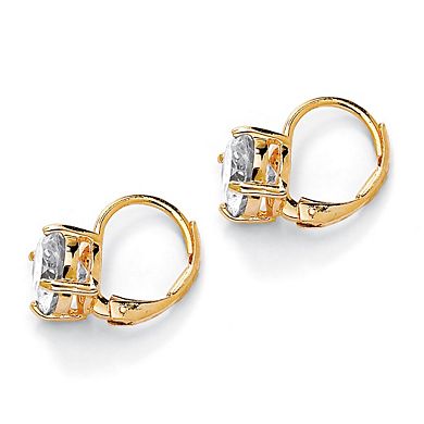 PalmBeach Jewelry 4 TCW Round CZ Stud Earrings Yellow Gold-Plated