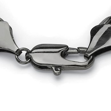 PalmBeach Jewelry Men's Curb-Link Chain Bracelet in Black Ruthenium 9"