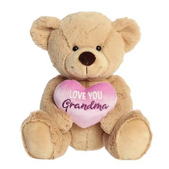 Aurora Heartwarming 9.5" Mother's Day Heart Bears Medium "Love You Grandma" Stuffed Animal