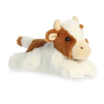 Aurora Small Brown Adorable Stuffed Animal 8" Grazy Guernsey Cow Mini Flopsie
