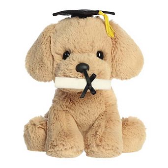 Aurora Small Tan Commemorative Stuffed Animal 8.5" Grad Retriever Pup Graduation