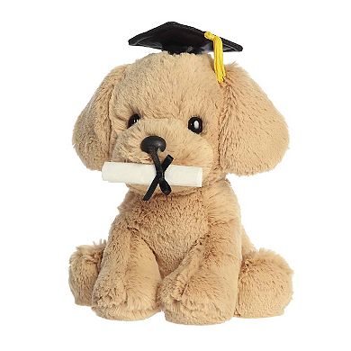 Aurora Small Tan Commemorative Stuffed Animal 8.5" Grad Retriever Pup Graduation