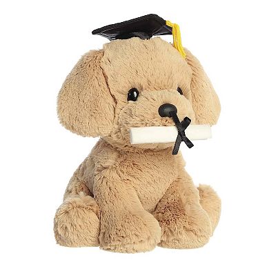 Aurora Small Tan Commemorative Stuffed Animal 8.5" Grad Retriever Pup Graduation
