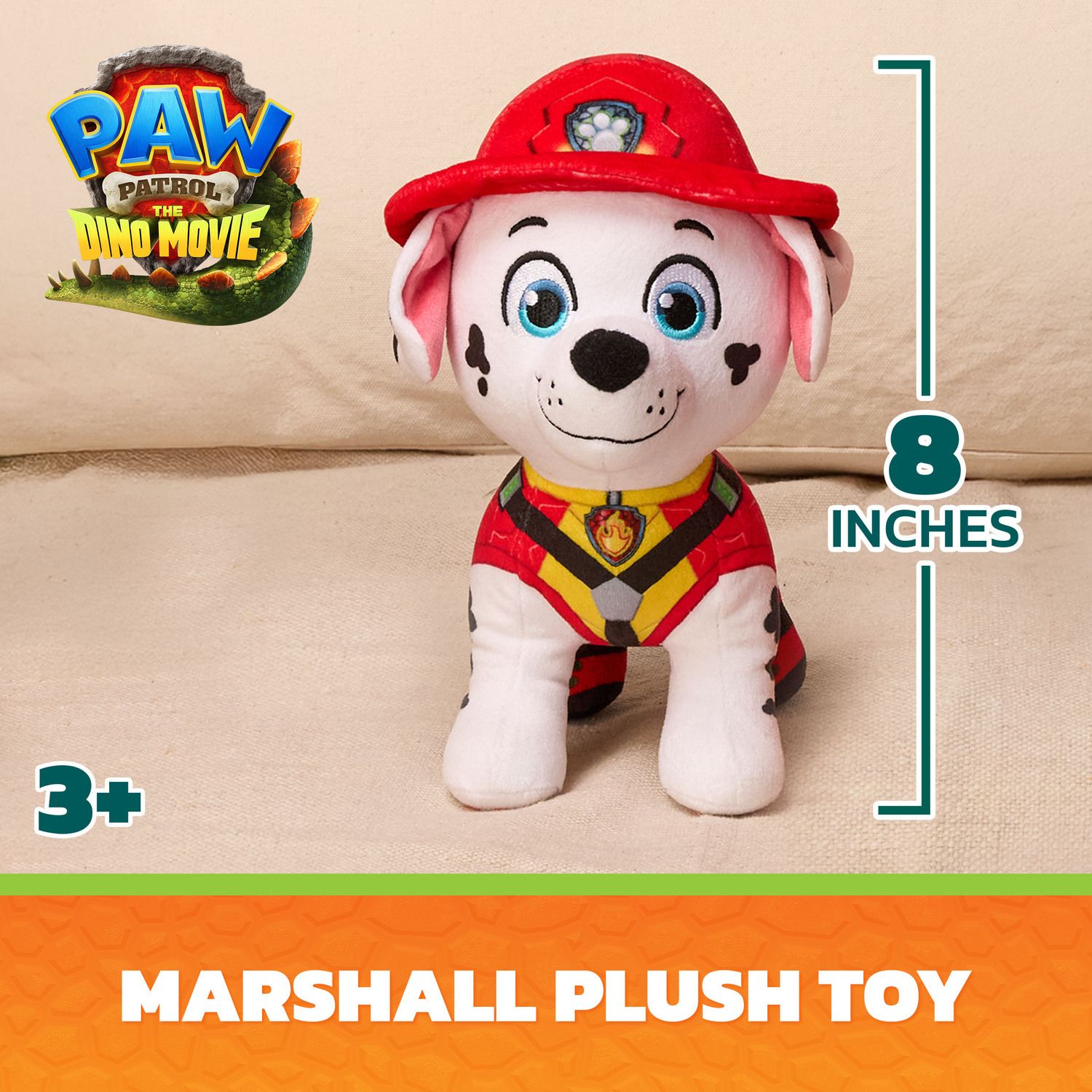Детская мягкая игрушка Paw Patrol The Dino Movie Marshall 8-inch — фото 2