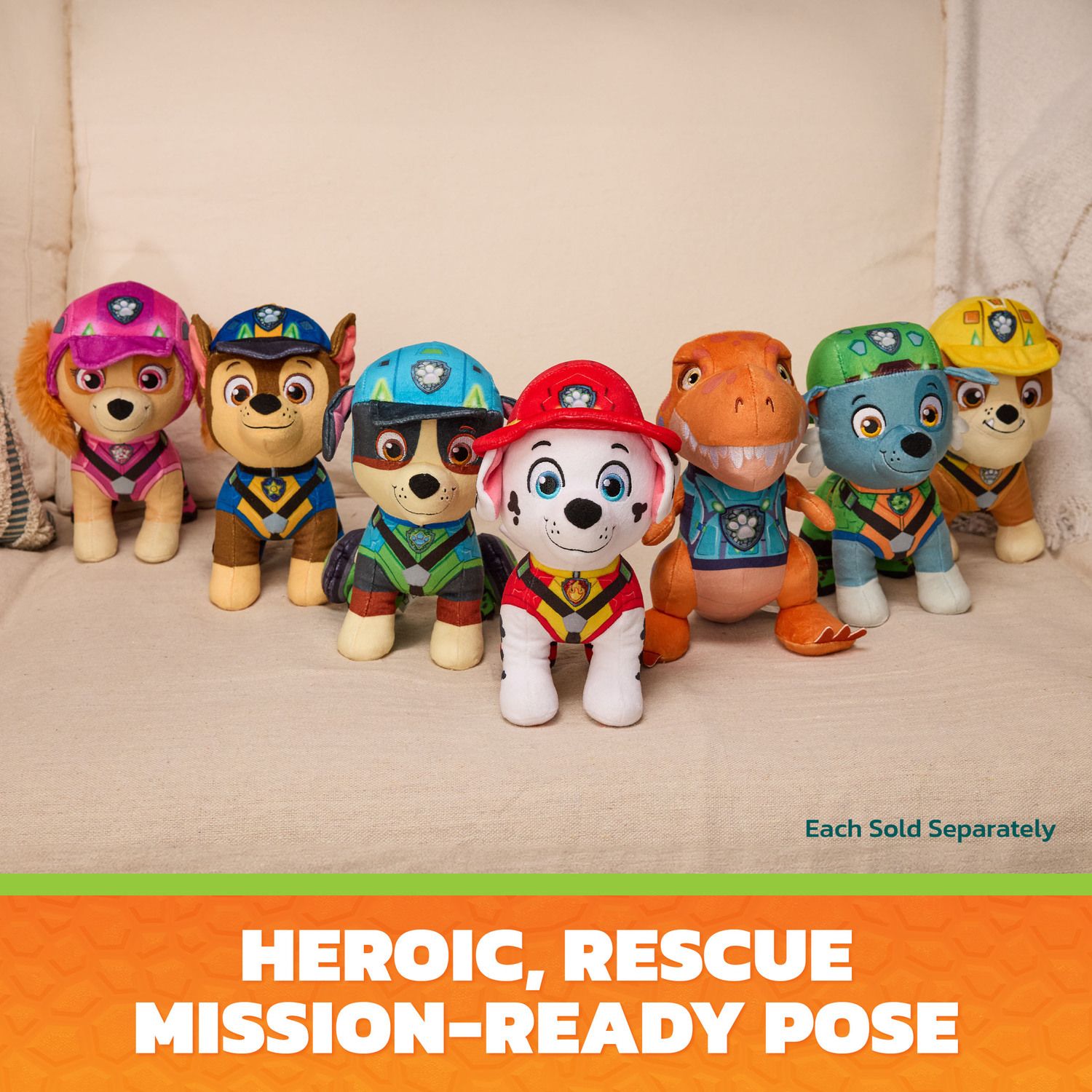 Детская мягкая игрушка Paw Patrol The Dino Movie Marshall 8-inch — фото 3