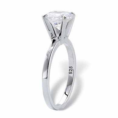 PalmBeach Jewelry 1.85 Cttw. Created White Sapphire Platinum-plated Silver Engagement Ring