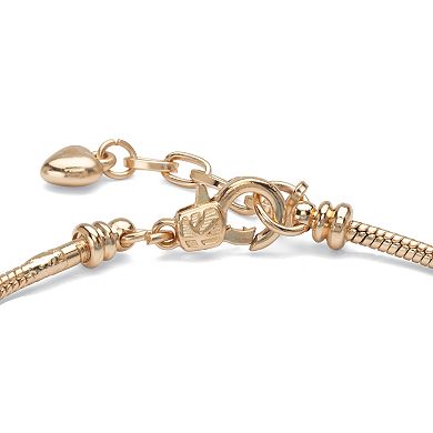 PalmBeach Jewelry Simulated Birthstone Goldtone Bali-Style Bracelet 8" with 2" Extender