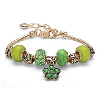 PalmBeach Jewelry Simulated Birthstone Goldtone Bali-Style Bracelet 8" with 2" Extender