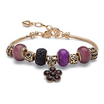 PalmBeach Jewelry Simulated Birthstone Goldtone Bali-Style Bracelet 8" with 2" Extender