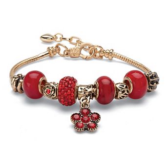 PalmBeach Jewelry Simulated Birthstone Goldtone Bali-Style Bracelet 8" with 2" Extender