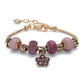 PalmBeach Jewelry Simulated Birthstone Goldtone Bali-Style Bracelet 8" with 2" Extender