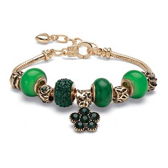 PalmBeach Jewelry Simulated Birthstone Goldtone Bali-Style Bracelet 8" with 2" Extender