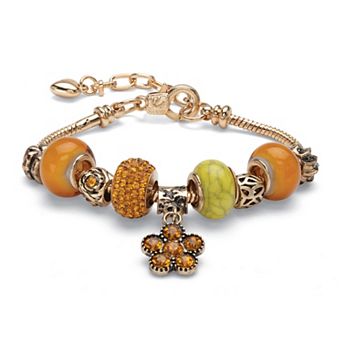 PalmBeach Jewelry Simulated Birthstone Goldtone Bali-Style Bracelet 8" with 2" Extender