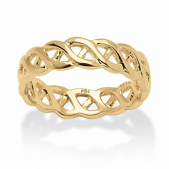 PalmBeach Jewelry Braided Link Ring in Gold-Plated