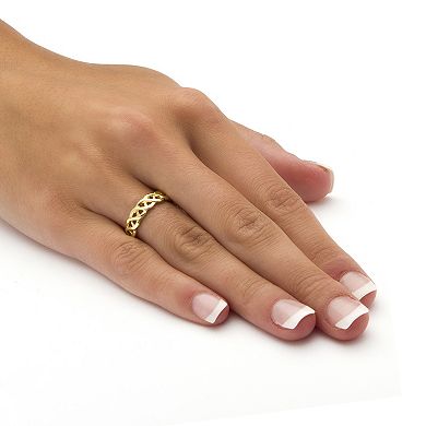 PalmBeach Jewelry Braided Link Ring in Gold-Plated