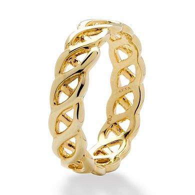 PalmBeach Jewelry Braided Link Ring in Gold-Plated