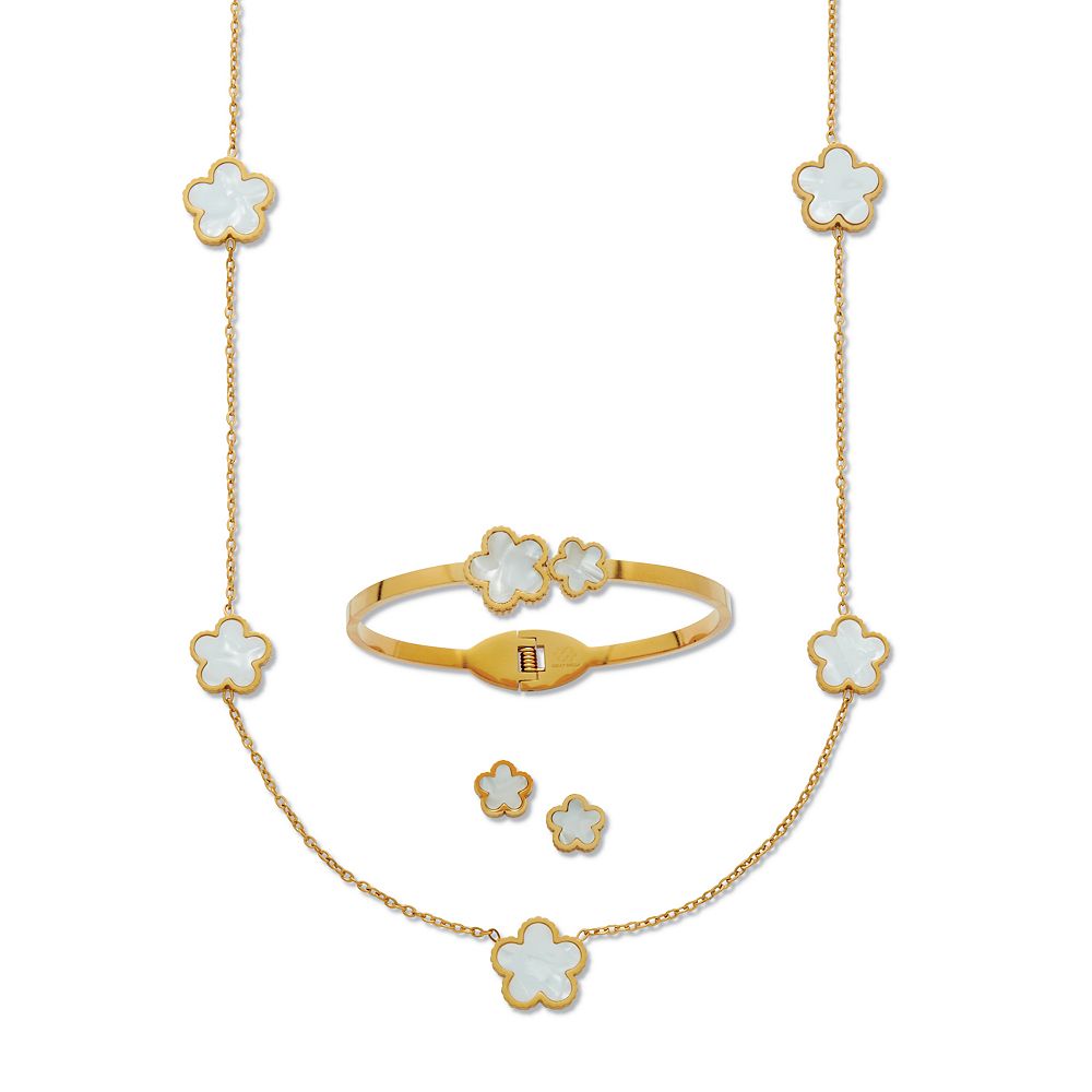 PalmBeach Jewelry Genuine Mother of Pearl Gold Ion-Plated  display picture 1