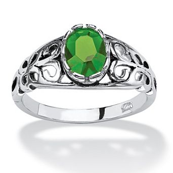 PalmBeach Jewelry Simulated Birthstone Sterling Silver Ring