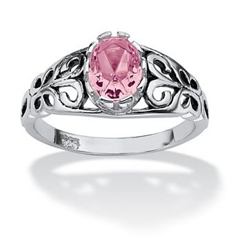 PalmBeach Jewelry Simulated Birthstone Sterling Silver Ring
