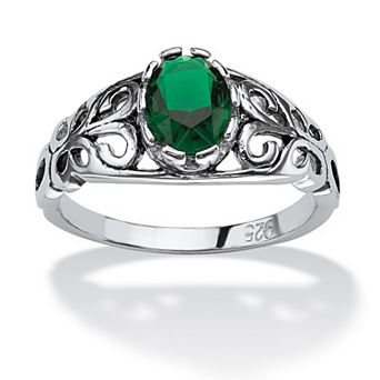 PalmBeach Jewelry Simulated Birthstone Sterling Silver Ring