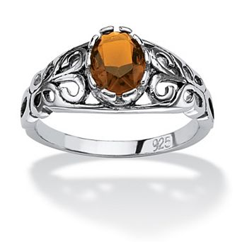 PalmBeach Jewelry Simulated Birthstone Sterling Silver Ring