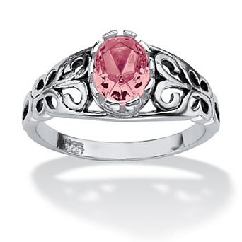 PalmBeach Jewelry Simulated Birthstone Sterling Silver Ring