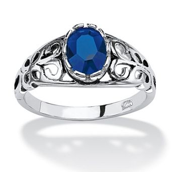 PalmBeach Jewelry Simulated Birthstone Sterling Silver Ring