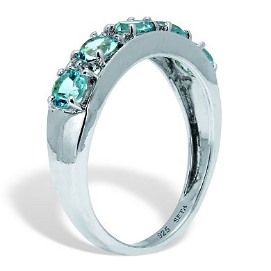 PalmBeach Jewelry 1.66 TCW Round Cut Genuine Blue Topaz Sterling Silver Ring