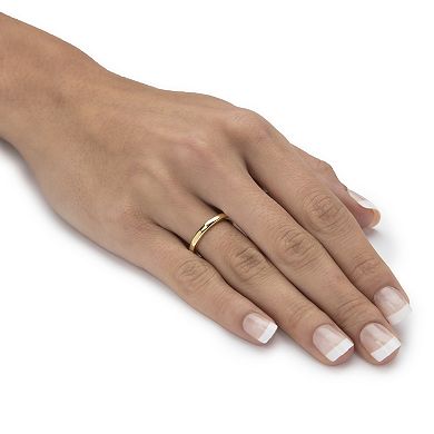 PalmBeach Jewelry 18k Gold-Plated .925 Sterling Silver Polished Wedding Ring Band (2mm)