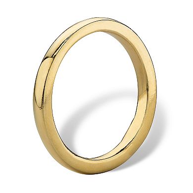 PalmBeach Jewelry 18k Gold-Plated .925 Sterling Silver Polished Wedding Ring Band (2mm)