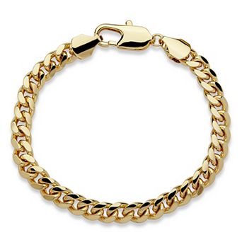 PalmBeach Jewelry Men's 10.5 mm Curb-Link Bracelet in Goldtone 10"