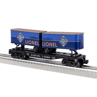 Lionel 125th Anniversary O Gauge Model Train Flatcar with 2 Piggyback Trailers