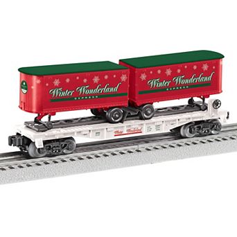 Lionel Winter Wonderland O Gauge Flatcar with 2 Piggyback Trailers