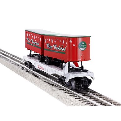 Lionel Winter Wonderland O Gauge Flatcar with 2 Piggyback Trailers