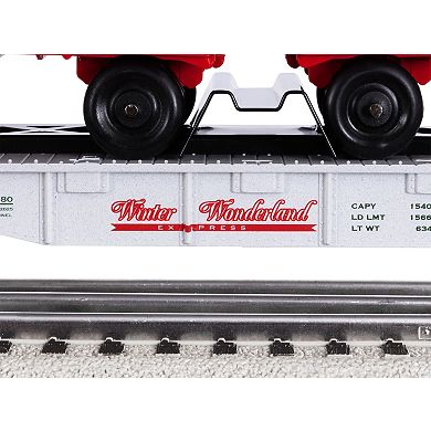 Lionel Winter Wonderland O Gauge Flatcar with 2 Piggyback Trailers