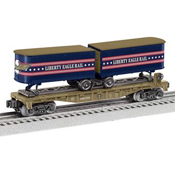 Lionel Liberty Eagle Rail Flatcar with 2 Piggyback Trailers