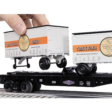 Lionel Whispering Rails Flatcar with 2 Piggyback Trailers