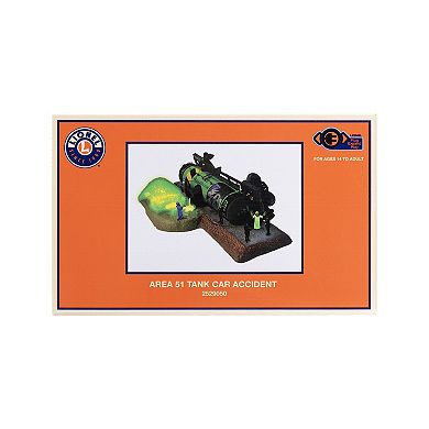 Lionel Area 51 Plug-Expand-Play Tank Car Accident O Gauge Model Train Accessory