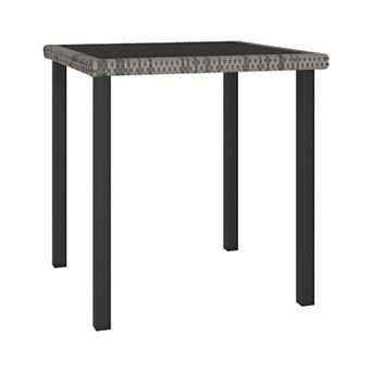 Gary Garden Dining Table, Square Glass Top, Rattan