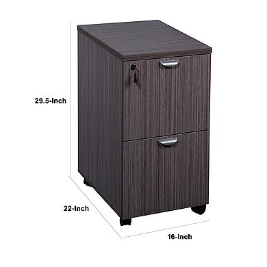 Kery 2 Drawer Mobile Pedestal File Cabinet with Lock