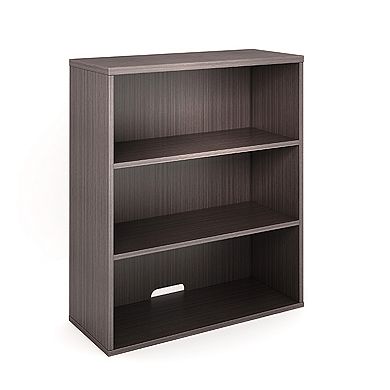 Mery Wide 3 Shelf Hutch Bookcase, Wire Hole