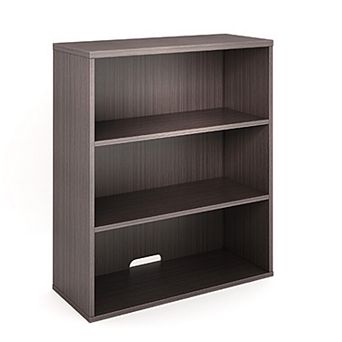 Mery Wide 3 Shelf Hutch Bookcase, Wire Hole