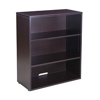 Mery Wide 3 Shelf Hutch Bookcase, Wire Hole