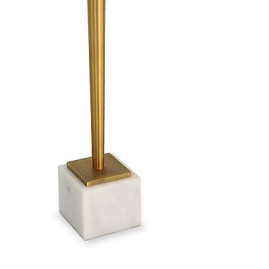 Lemy Accent Table, Square Glass Top, Marble