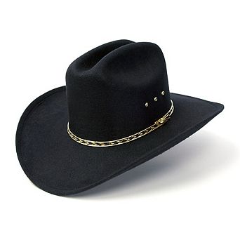 Black Felt Western Cattleman Hat