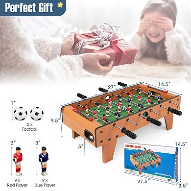 27 Inch Foosball Table for Indoor Game Play with Durable Handle
