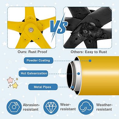 10 Feet Dome Climber with Swing and 800 Lbs Load Capacity