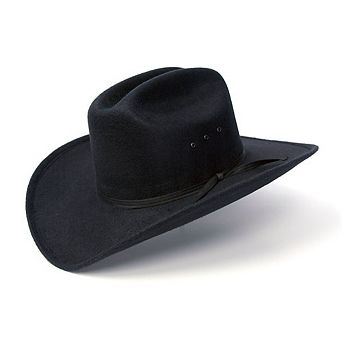 Black Felt Western Cattleman Hat with Black Band